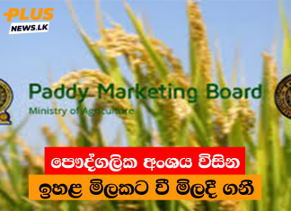 පෞද්ගලික අංශය විසින් ඉහළ මිලකට වී මිලදී ගනී