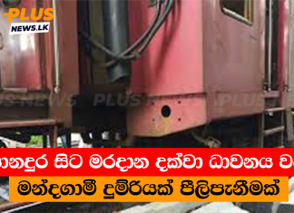 පානදුර සිට මරදාන දක්වා ධාවනය වන මන්දගාමී දුම්රියක් පීලිපැනීමක්