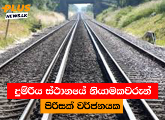 දුම්රිය ස්ථානයේ නියාමකවරුන් පිරිසක් වර්ජනයක
