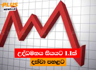 උද්ධමනය සියයට 1.1ක් දක්වා පහළට