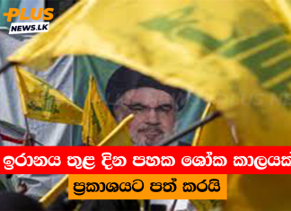 ඉරානය තුළ දින පහක ශෝක කාලයක් ප්රකාශයට පත් කරයි