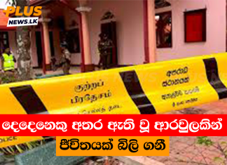 දෙදෙනෙකු අතර ඇති වූ ආරවුලකින් ජීවිතයක් බිලි ගනී