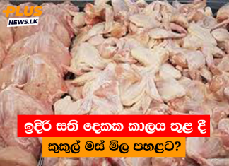 ඉදිරි සති දෙකක කාලය තුළ දී කුකුල් මස් මිල පහළට?