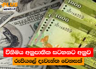 විනිමය අනුපාතික සටහනට අනුව රුපියලේ දැවැන්ත වෙනසක්