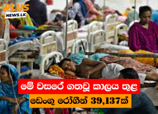 මේ වසරේ ගතවූ කාලය තුළ ඩෙංගු රෝගීන් 39,137ක්
