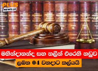 මහින්දානන්ද සහ නලීන් එරෙහි නඩුව ලබන 04 වනදාට කල්යයි