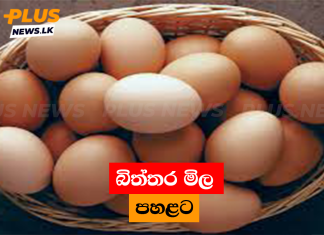 බිත්තර මිල පහළට