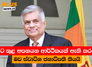 රට තුළ අපනයන ආර්ථිකයක් ඇති කරන බව ස්වාධින ජනාධිපති කියයි