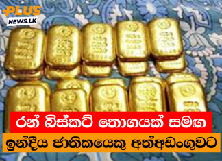 රන් බිස්කට් තොගයක් සමඟ ඉන්දීය ජාතිකයෙකු අත්අඩංගුවට