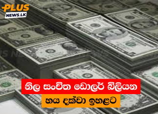 නිල සංචිත ඩොලර් බිලියන හය දක්වා ඉහළට