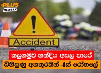 කලුගමුව හන්දිය අසල පාරේ බිහිසුණු අනතුරකින් 4ක් රෝහලේ