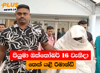 පියුමා ඔක්තෝබර් 16 වැනිදා තෙක් යළි රිමාන්ඩ්