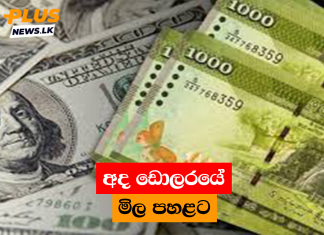අද ඩොලරයේ මිල පහළට