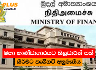 මහා භාණ්ඩාගාරයට නිලධාරීන් පත් කිරීමට කැබිනට් අනුමැතිය