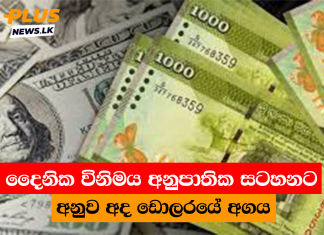 දෛනික විනිමය අනුපාතික සටහනට අනුව අද ඩොලරයේ අගය