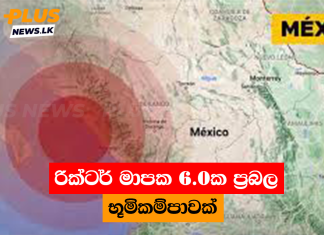 රික්ටර් මාපක 6.0ක ප්රබල භූමිකම්පාවක්