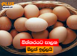 බිත්තරයට පාලන මිලක් ඉල්ලයි