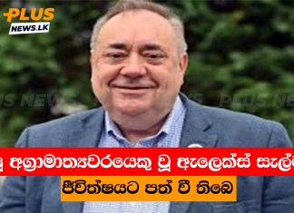 හිටපු අග්රාමාත්යවරයෙකු වූ ඇලෙක්ස් සැල්මන්ඩ් ජීවිත්ෂයට පත් වී තිබෙ