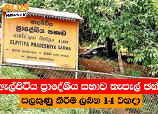 ඇල්පිටිය ප්රාදේශීය සභාව තැපැල් ඡන්ද සලකුණු කිරීම ලබන 14 වනදා