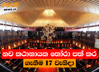 නව කථානායක තෝරා පත් කර ගැනීම 17 වැනිදා