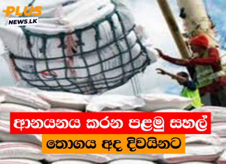 ආනයනය කරන පළමු සහල් තොගය අද දිවයිනට