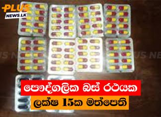 පෞද්ගලික බස් රථයක ලක්ෂ 15ක මත්පෙති