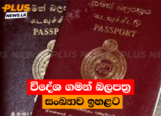 විදේශ ගමන් බලපත්ර සංඛ්යාව ඉහළට