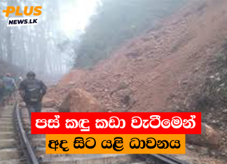 පස් කඳු කඩා වැටීමෙන් දුම්රිය ගමනාගමනයට බාධා