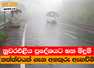 නුවරඑළිය ප්රදේශයට ඝන මිදුම් තත්ත්වයක් ගැන අනතුරු ඇඟවීම්