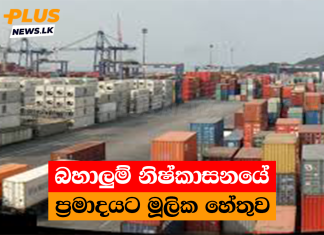 බහාලුම් නිෂ්කාසනයේ ප්රමාදයට මූලික හේතුව