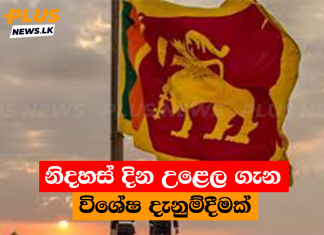 නිදහස් දින උළෙල ගැන විශේෂ දැනුම්දීමක්