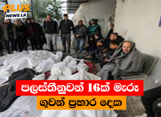 පලස්තීනුවන් 16 ක් මැරූ ගුවන් ප්රහාර දෙක