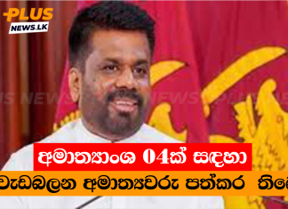 අමාත්යාංශ 04ක් සඳහා වැඩබලන අමාත්යවරු පත්කර තිබෙ