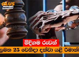 මිදිගම රුවන් ලබන 25 වෙනිදා දක්වා යළි රිමාන්ඩ්