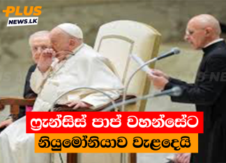 ෆ්රැන්සිස් පාප් වහන්සේට නියුමෝනියාව වැළදෙයි