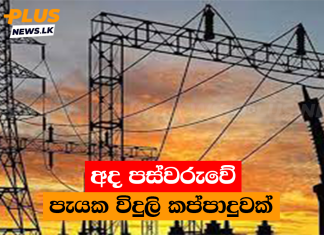 අද පස්වරුවේ පැයක විදුලි කප්පාදුවක්