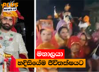 මනාලයා හදිසියේම ජීවිතක්ෂයට